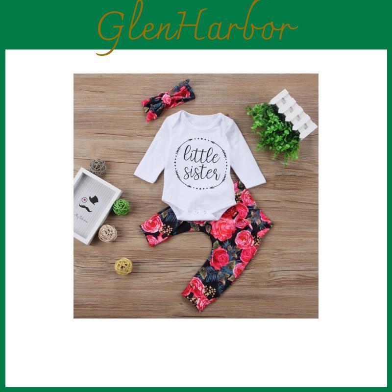 Hochwertiger Neugeborenen-Strampler für Mädchen mit zeitlosem Blumenmuster Hosen-Set
