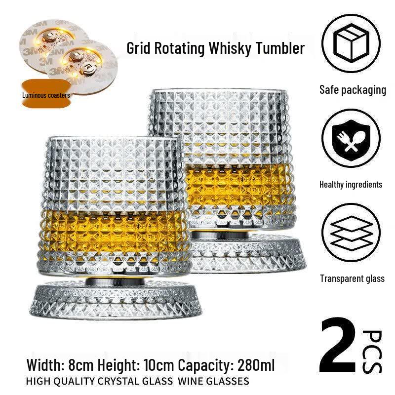 Rotating Crystal Whiskey Glass