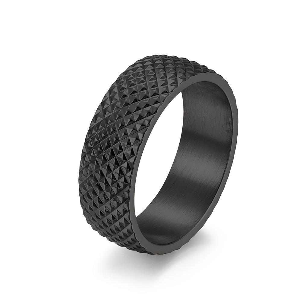 Jewelry Stainless Steel Rhombus Cut Face Men's Ring European and American Wind Titanium Steel Men's and Women's Neutral Wind Jewelry