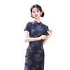 Eski Şangay retro Çin tarzı imitasyon kenevir tek katmanlı cheongsam 1011 yaz yeni ince ve zayıf genç ve güzel günlük giyim