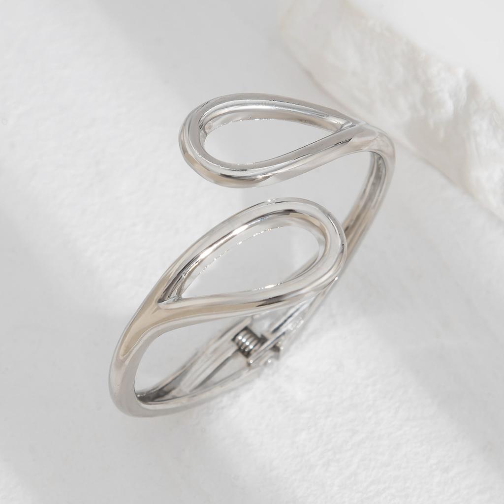 DIEZI Exaggerated Irregular Heavy Metal Smooth Wide Cuff Bangles New Vintage Fashion Geometric Bracelets For Women Men Jewelry