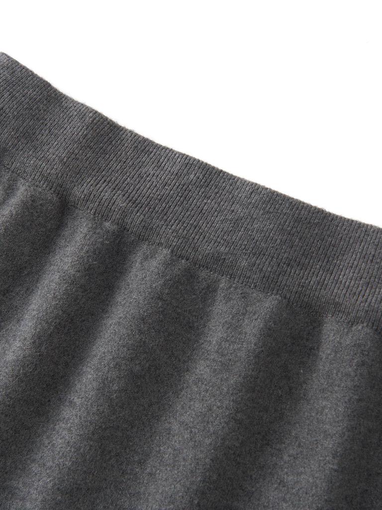 Women's Elastic High Waist Knitted Midi Skirt for Autumn/Winter - Slim Fit