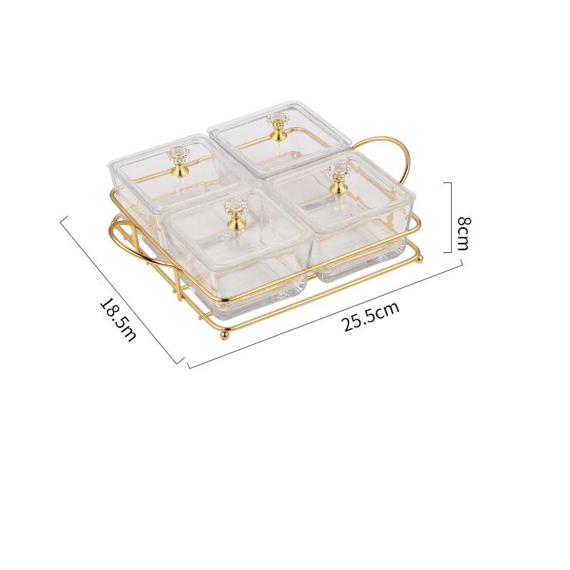 Nordic Fruit Dessert Snacks Bowl Salad Food Nuts Storage Tray With Lid Glasses Dishes Serving Bowl For Party Cake Holder Set
