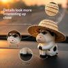 Straw Hat Weirdly Cow Figurine Decorative Dashboard Ornament Desk Decor Figurine  Desk Decoration