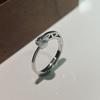 6Pcs Simple single zirconia ring with adjustable opening finger ring wedding accessory ring
