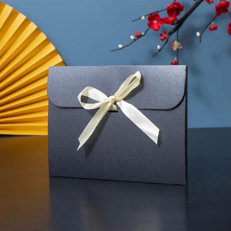 1Pc Silk Scarf Packaging Gift Wrapping Gift Box Practical Packaging Box Minimalist Envelope-style Pearlescent Paper Ribbon
