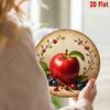 Round Metal Wall Art Apple and Berry Still Life Vintage Kitchen Poster