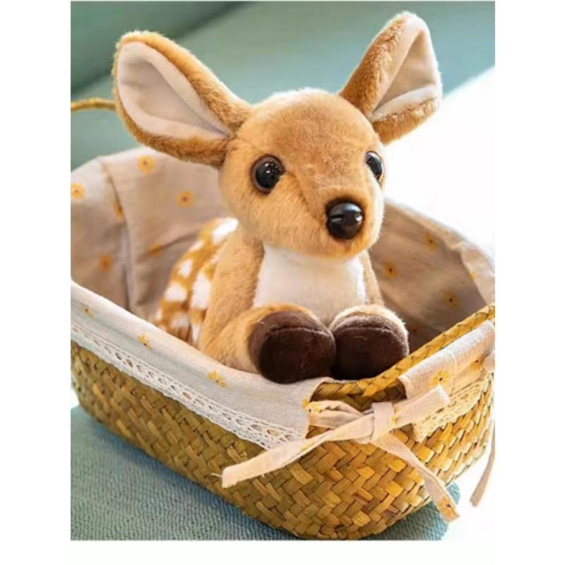 New Kawaii Deer Plushtoys In Prone Pose Soothing Elk Doll For Girls Bedtime Companion Soft Fawn Animal Friend