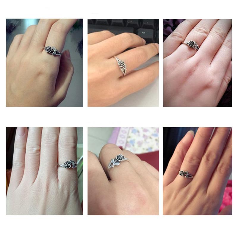 Retro Rose Ring For Women Classic Unisex Vintage Adjustable Open Ring Cuff High End Accessories Designer Jewelry Lovers Gift