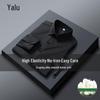 Yalu Men's Silk-Blend Non-Iron Business Casual Long Sleeve Shirt