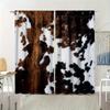 2PC Cowhide Print Curtains - Western Farmhouse Animal Skin Pattern Window Drapes for Living Room Bedroom Decor