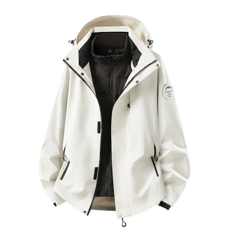 Men Women 3-in-1 Waterproof Windproof Hiking Jacket With Removable Down Liner Outdoor Trekking Camping Winter