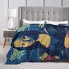 Pop Art Mona Lisa Throw Blanket Cozy Funny Blanket  For Couch Chair Travel Car Flannel Bedspread Bed Cover