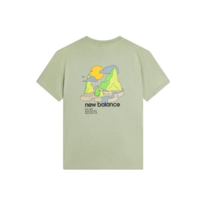 New Balance Graphic Print Tee Asia Sizing Green Men s AMT22366-DRA L