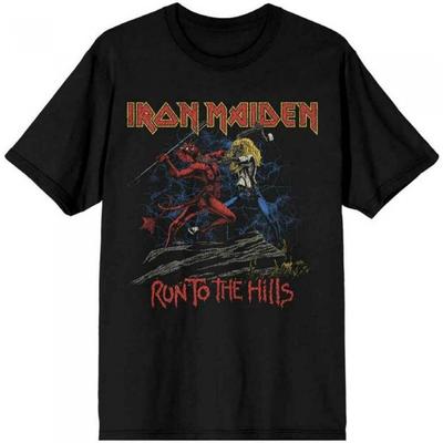Iron Maiden Unisex Voksennummer Of The Beast Run To The Hills Distressed Cotton T-skjorte