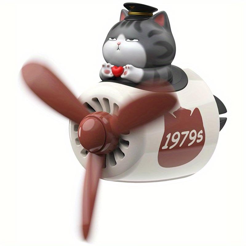 Car Air Freshener Cute Cartoon Bear Pilot Car Diffuser Rotating Propeller Automotive Air Outlet Fan Creative Car Perfume Decoration Car Accessories