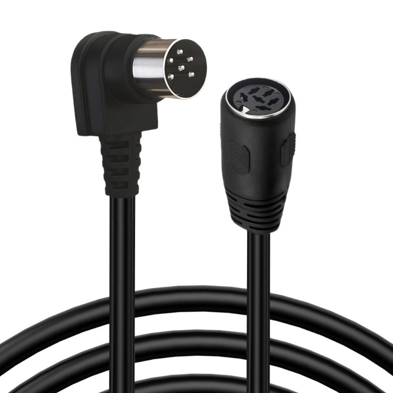 90 Degree DIN 6Pin Male to Female Sound Video Cable Terminal Cable for Sound Microphone Guitar Digital Equipment