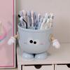 Pen Holder Cartoon Design Macaron Color Desk Organizer Large-capacity Partitioned Desk Caddy Home Office School Decor