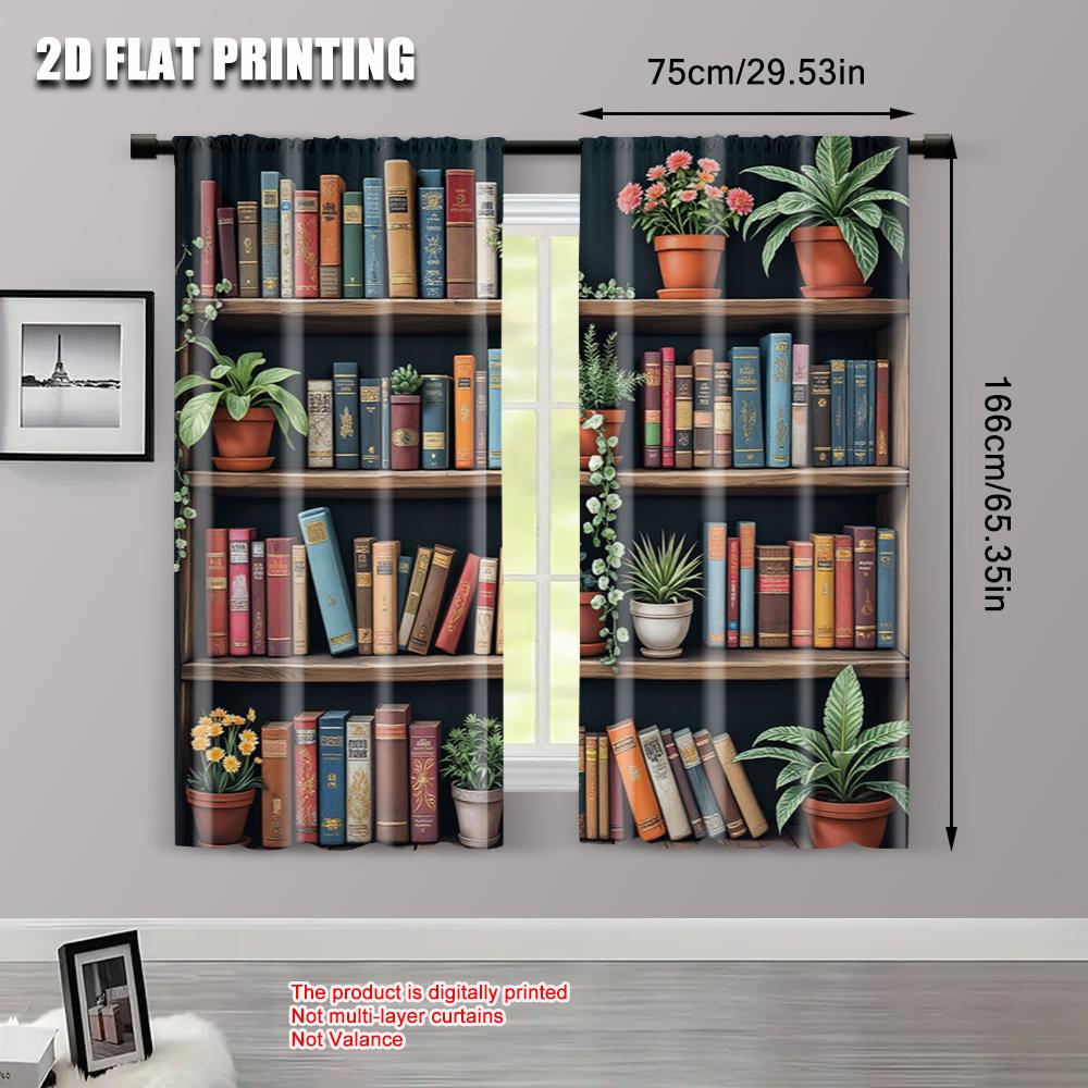 2-teilig, Party-Fenstervorhänge Bücherregal Vielseitiger Stoff, Ohne Strom Festliche Wanddeko Anwendbar auf Mehrzweck Verschiedene