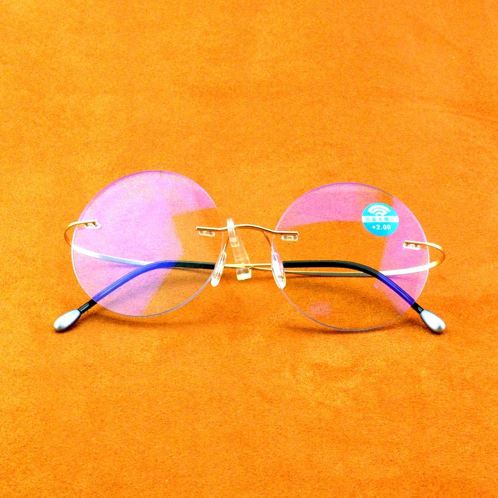 Round Reading Glasses Men Women Portable Rimless Reading Glasses +0.75 +1 +1.5 +1.75 +2 To +4