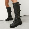 Large Size - Women's Boots Autumn and Winter Thick Heel Women's Boots Winter Boots Flat Heel Long Boots European and American Martin Boots Knight