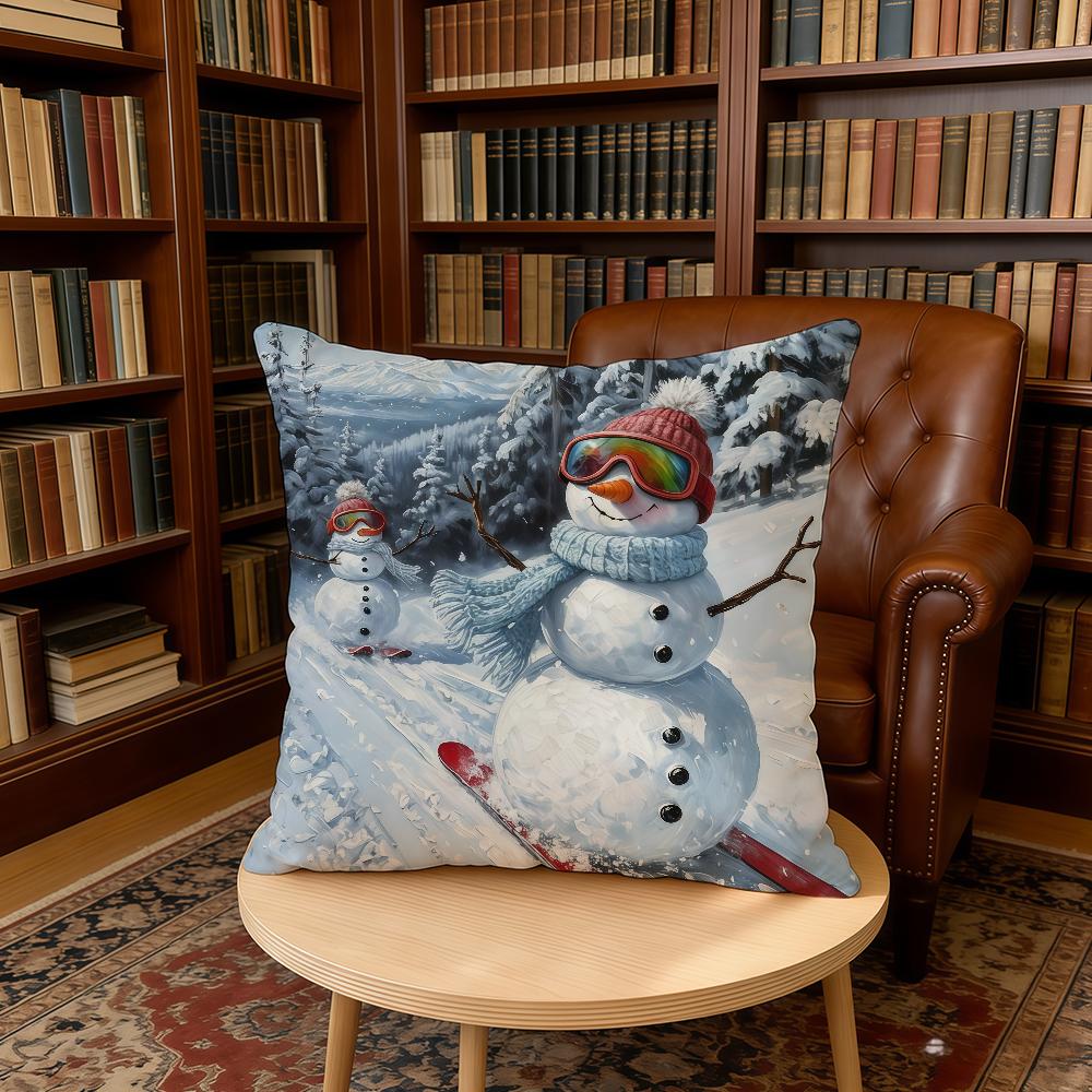 

Funny Cute Snowman cushion cover Home Office Birthday Anniversary Gifts Soft Skin Friendly Cushion Cover 30cmx30cm