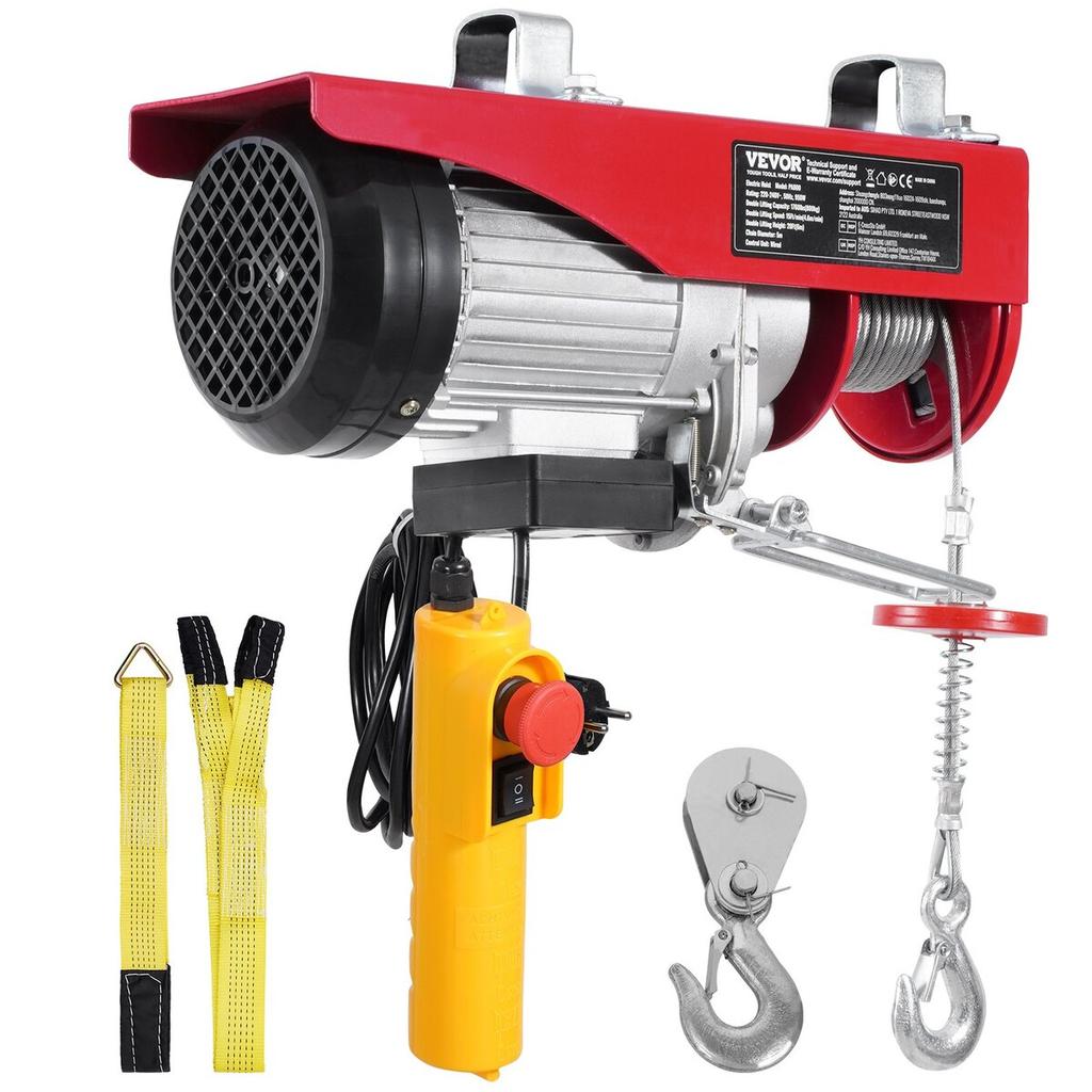 Electric Hoist Crane Winch 1760 lbs with 14 ft Wired Remote Control 230V