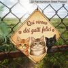 2D Flat, 1pc Vintage Cat Group Themed Aluminum Sign, Funny Italian Slogan Wall Art, Rustic Aluminum Plaque, Suitable for Cat Cafe, Pet Shop, Home
