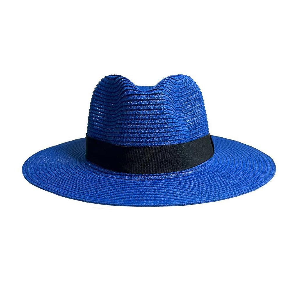 Panama straw hat sunscreen straw hat sunshade top hat seaside straw wide brim sun hat tourist beach hat