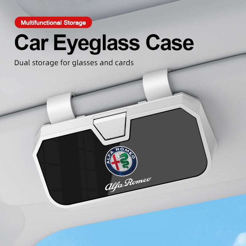 

Car Sun Visor Sunglasses Case Glasses Organizers Box For Alfa Romeo STELVIO Giulia 159 Giulietta 147 Mito 156 MTO Car Accessorie
