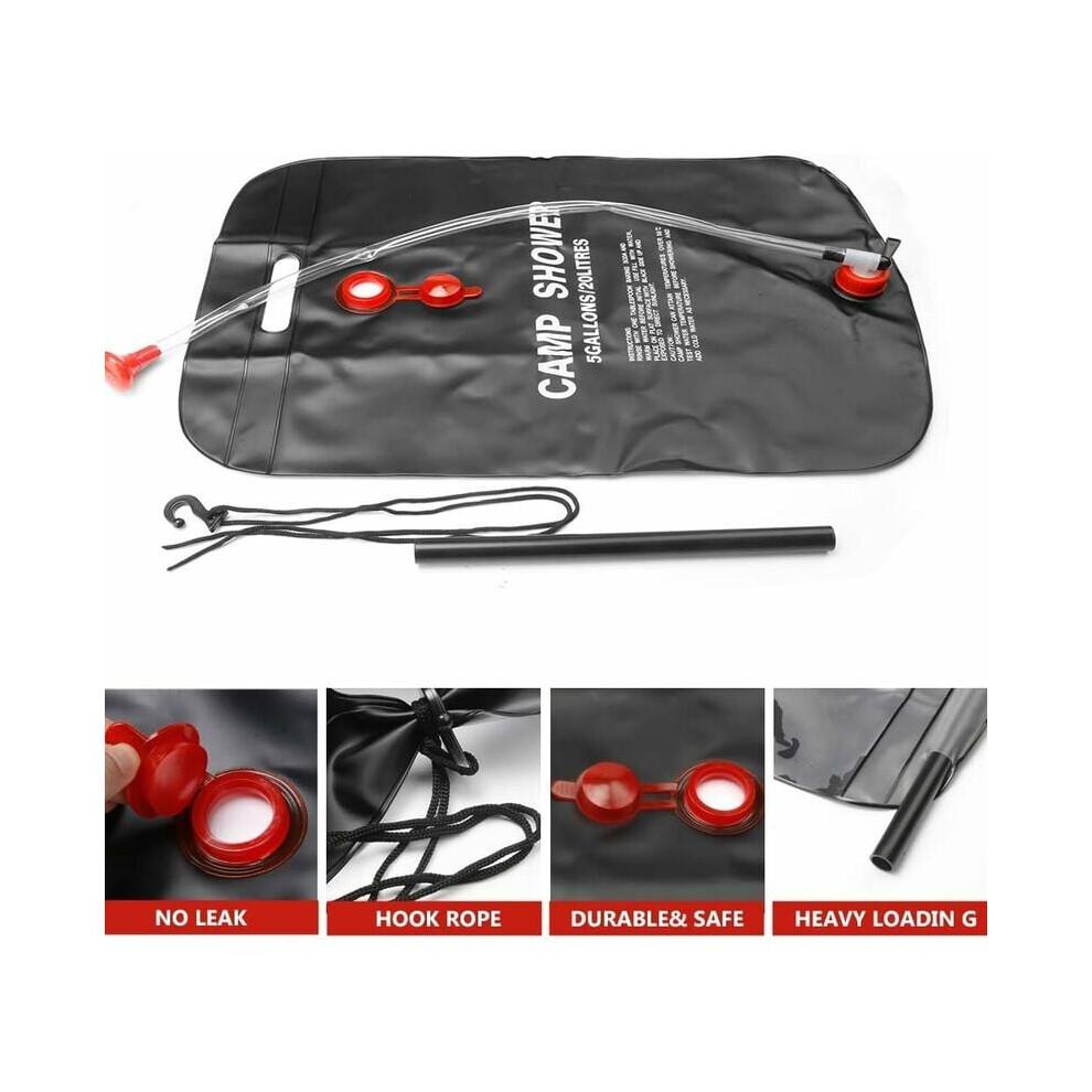 Solar Shower Bag For Camping To Glamping, Portable Camping Shower With Removable Hose And On-Off Switchable Shower Head, Durable Material, Advanced Sh