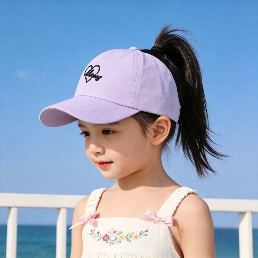 Breathable Heart Embroidered Baseball Hat Adjustable Visor Cap Parent-child Cap For Women Kids