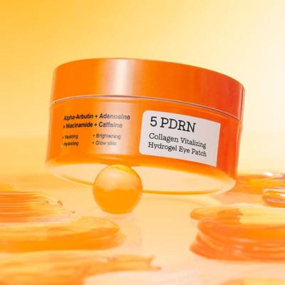 5 PDRN Kollagen Vitalisierende Hydrogel Augenpads 85g 60 Stück – Straffende & Feuchtigkeitsspendende Koreanische Unteraugenpads für Strahlende & Glatte Augen