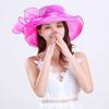 Travel Organza Mesh Hat Wide Brim Beach Cap Elegant Bridal Wedding Hat  for Women