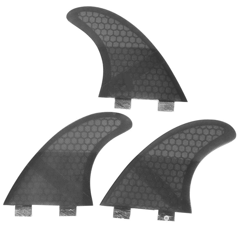 3PCS  Set Glass Fiber Surfboard G3 G5 Fins Surfing Stand Up Paddle Fin Thruster (Black)