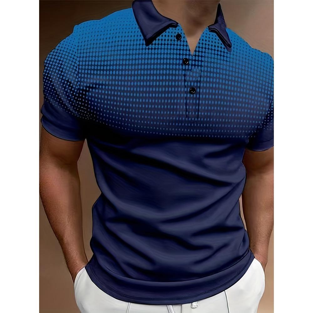 

Мужская повседневная рубашка-поло с короткими рукавами и воротником XXXL тёмно-синий
