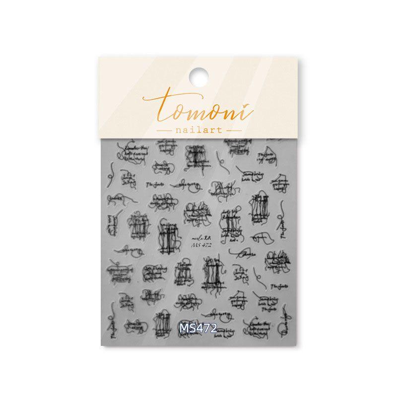 

Tomoni Adhesive Japanese-Style Retro Lace Nail Sticker Black Letter 472