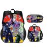 JoJo's Bizarre Adventure 3er Set Rucksack Federmäppchen Eisbeutel Langlebig Trendig Vielseitig Schuljunge und Mädchen Geburtstag Bestes Geschenk