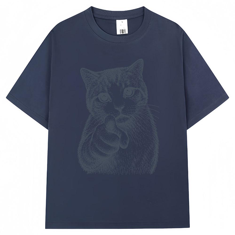 Funny Cat Meme Graphic T Shirts Last Warning Pointing Cat Fashion Vintage Tshirt Unisex Unisex Humor Oversized 100 Cotton T Shirt