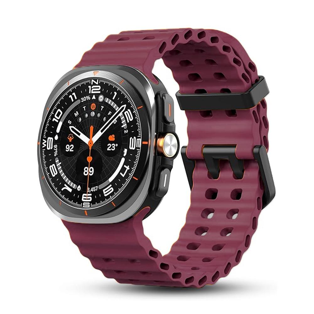 

Оригінальний ремінець для Samsung Galaxy watch Ultra 47mm аксесуари Морський силіконовий спортивний браслет Correa Galaxy watch 7 Ultra Ремінець Galaxy watch Ultra вина червоного кольору