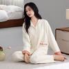 Pajamas Women's Spring and Autumn Autumn Pure Cotton Long-sleeved Cardigan Thin Cotton Women's Simple Temperament Loungewear Can Be Worn Outside