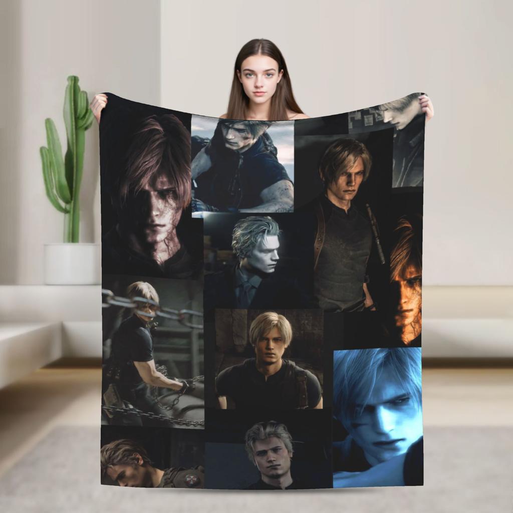 Leon Kennedy Resident Evils Blanket Quality Soft Warm Bedding Throws Spring Children Living Room Graphic Bedspread