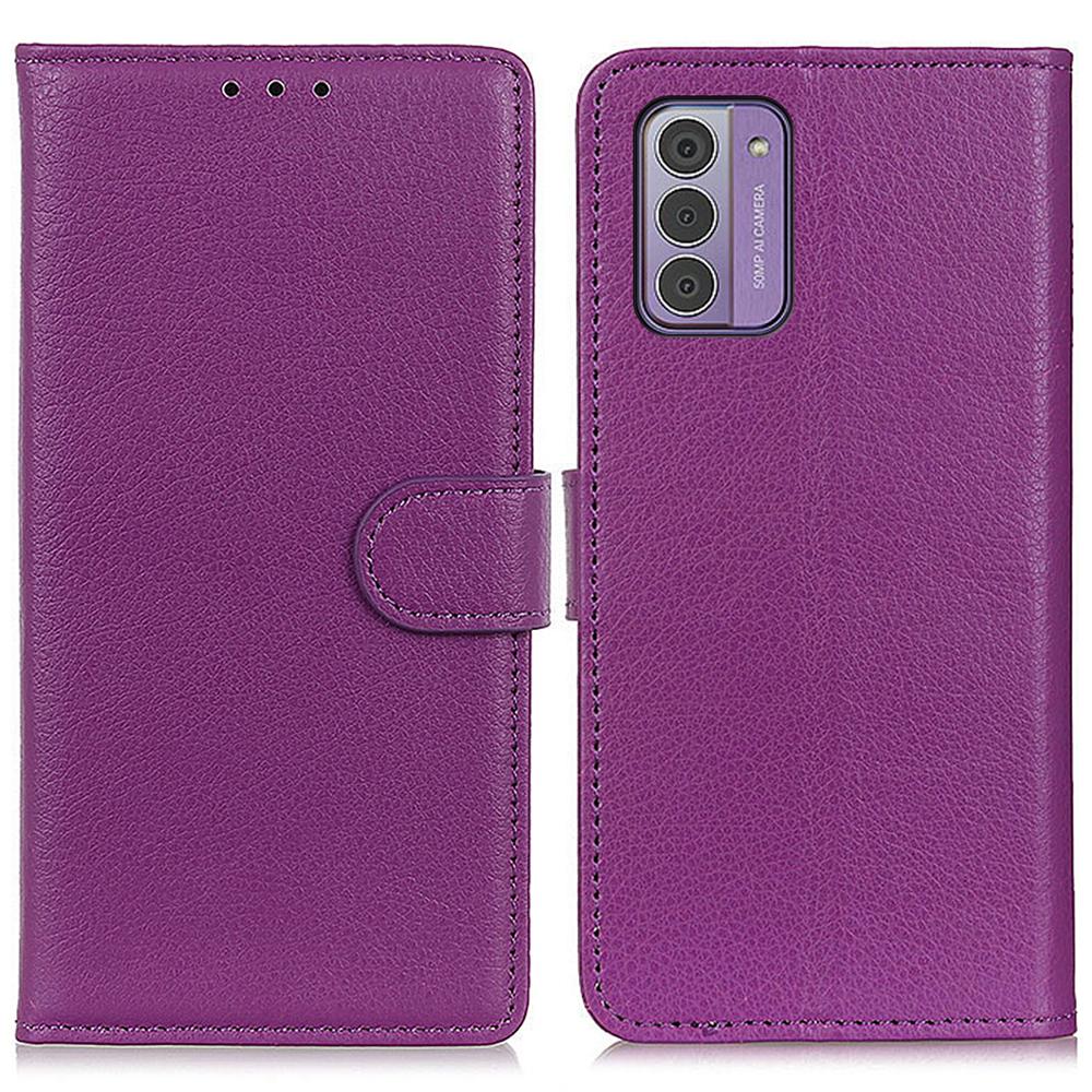 

For Nokia G42 Litchi Texture Protective Stand Cover PU Leather Wallet Phone Case Purple