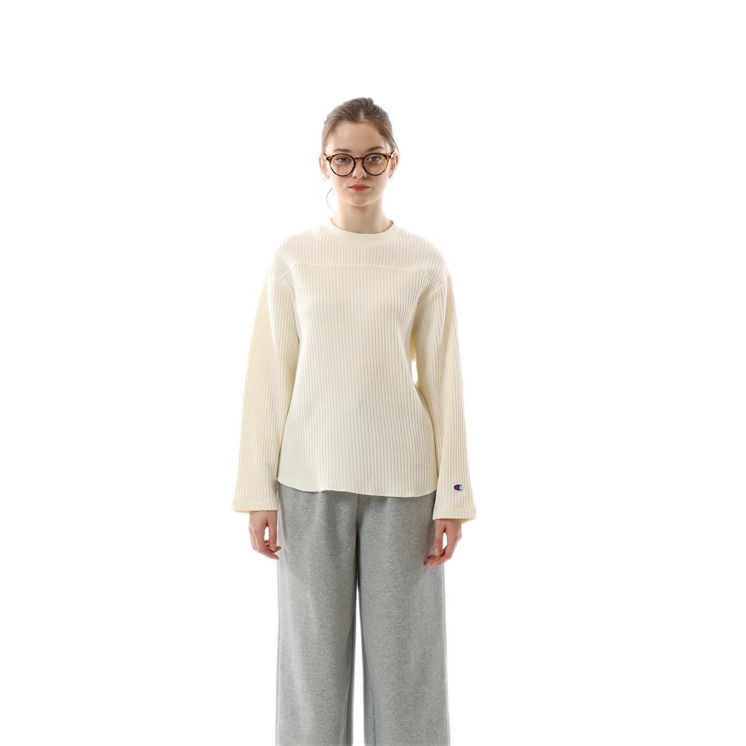 

Long Long Round Long Sleeve M [Champion] T-shirt, Sleeve, Neck, T-Shirt, Women s Casual, CW-Y407 Off-White,