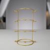 Metal Display Stand with Round Base Golden Crown Holder Compact