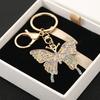 Keychain Pendant Sparkling Rhinestones Butterfly Charm Key Chain with Lobster Clasp Electroplated Key Holder Bag Accessory
