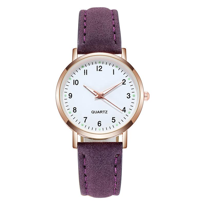Fashionable luxurious women's analogue‑quartz wristwatch with leather strap, luminous ladies' watch