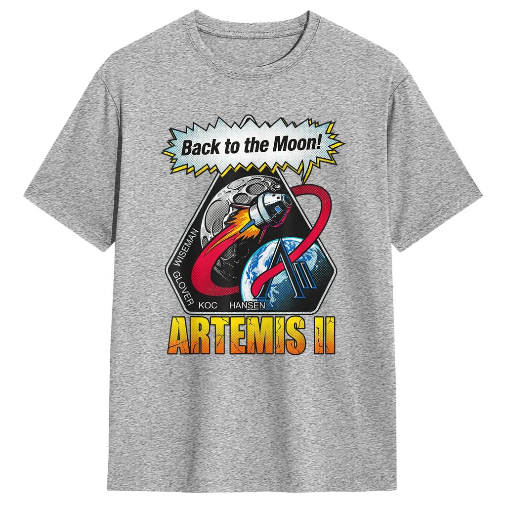 Artemis Ii Back To The Moon Retro Space Art Tshirts Unisex Vintage Cotton Tee Shirt Crew Neck Short Sleeve T Shirt Present Tops