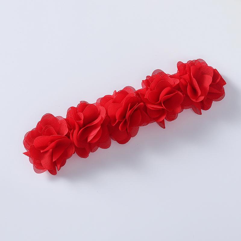 Baby-Handband mit Blumen-Dekoration, schlichte, einfarbige Haarschnur