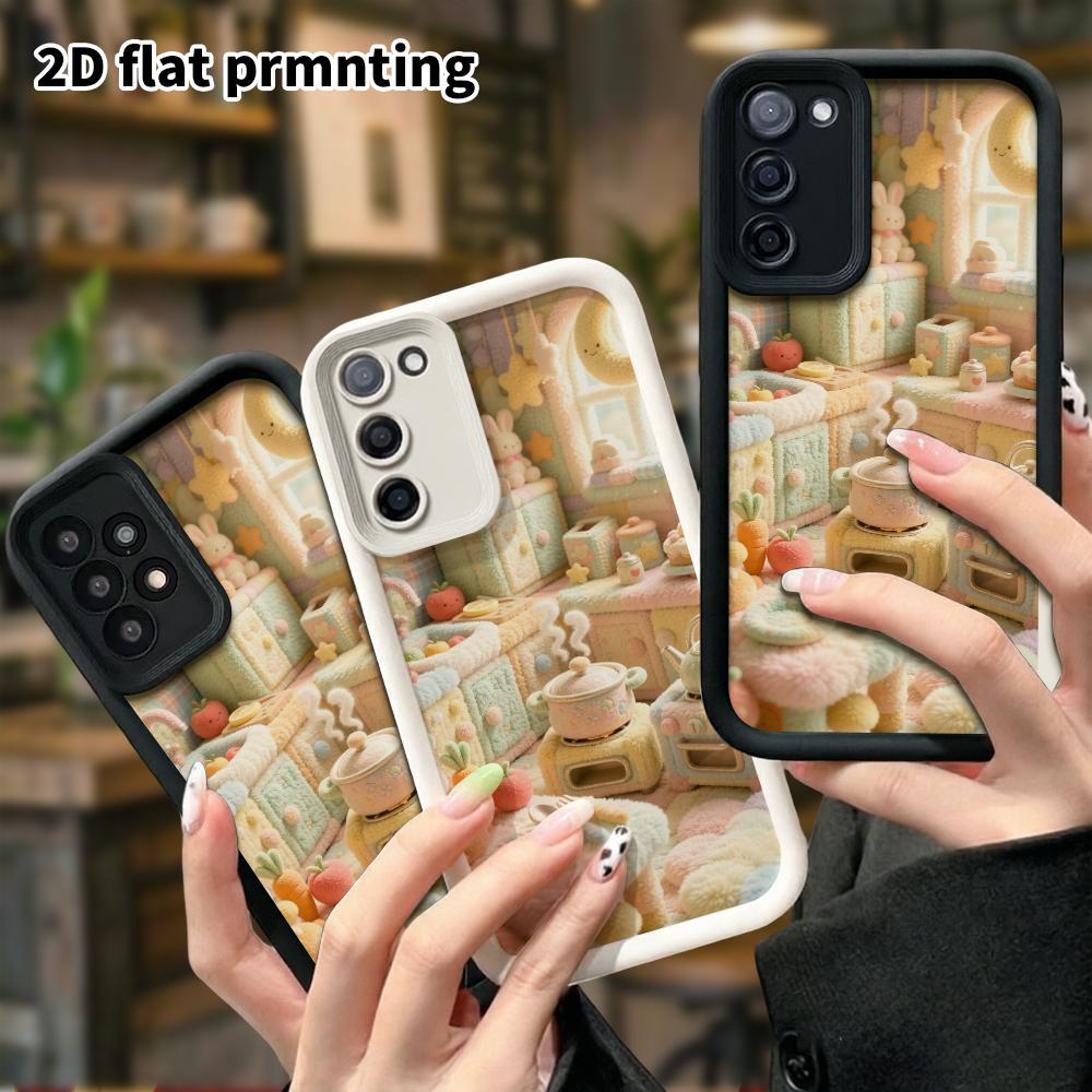 Phone case: 2D flat, suitable for Samsung Galaxy A34 A35 M05 M06 S20 S22 S21 FE Plus 5G, doll kitchen, perfect Christmas and Halloween holiday gift